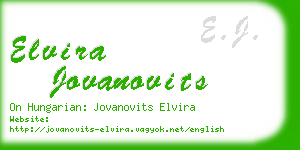elvira jovanovits business card